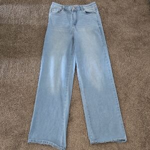Refuge Denim High Rise Stretch Light Blue Wide Leg Jeans